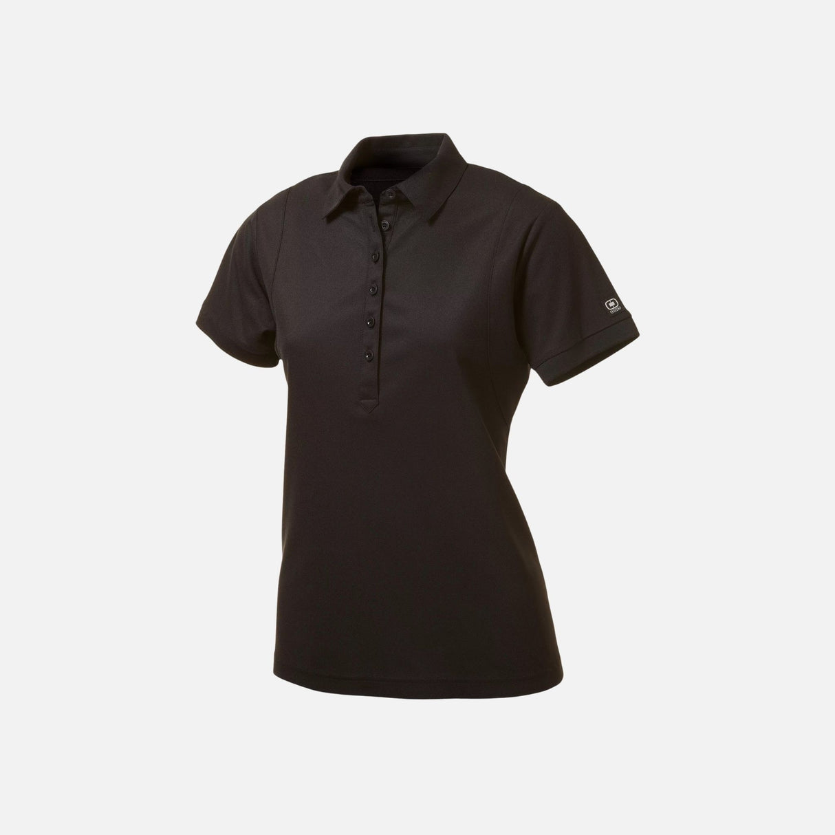 Polo-manche-courte-femme-Sanmar-LOG101-noir-angle
