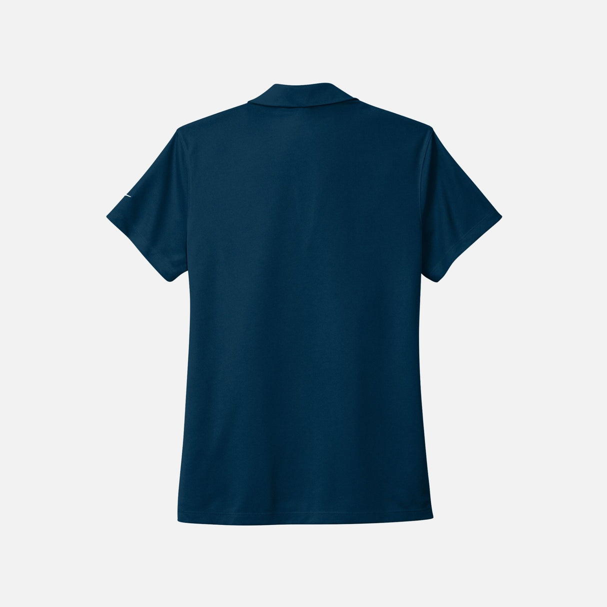 Polo à manches courtes pour femme Nike Sanmar en tissu marine, vêtement sportif élégant et confortable.