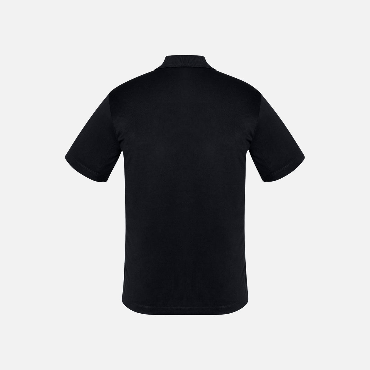 Polo à manches courtes pour homme Biz Ace en tissu noir, col classique et logo sur la poitrine.
