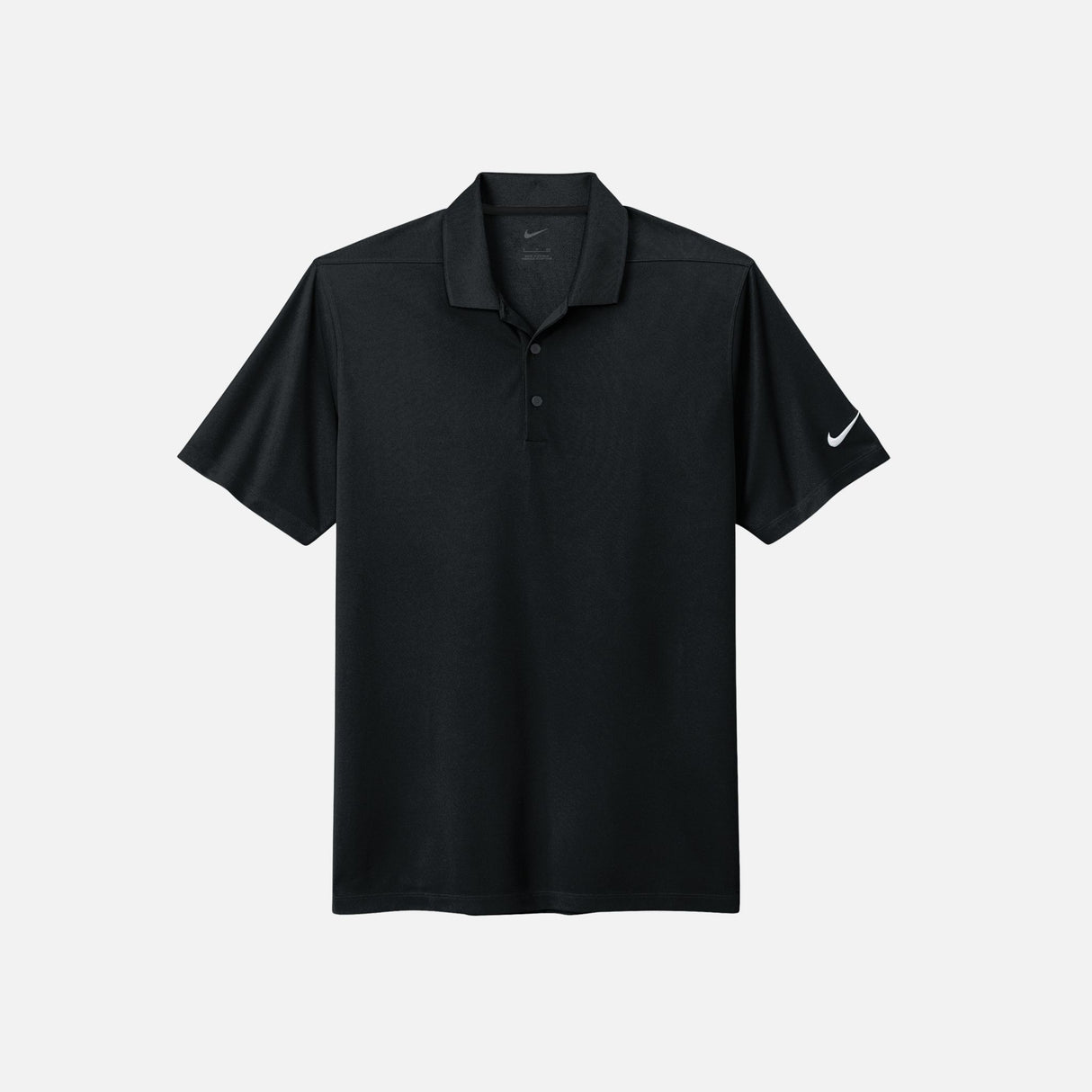 Polo à manches courtes pour homme Nike noir, vêtement sport élégant, tissu confortable et logo Nike visible.