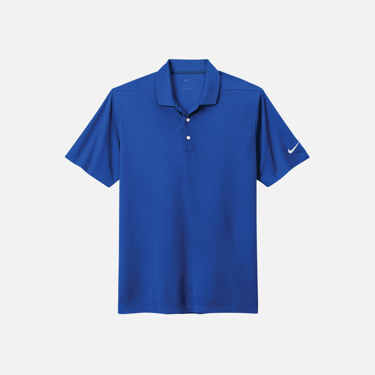Polo à manches courtes pour homme Nike Sanmar en bleu royal, vêtement polo en coton avec col classique.