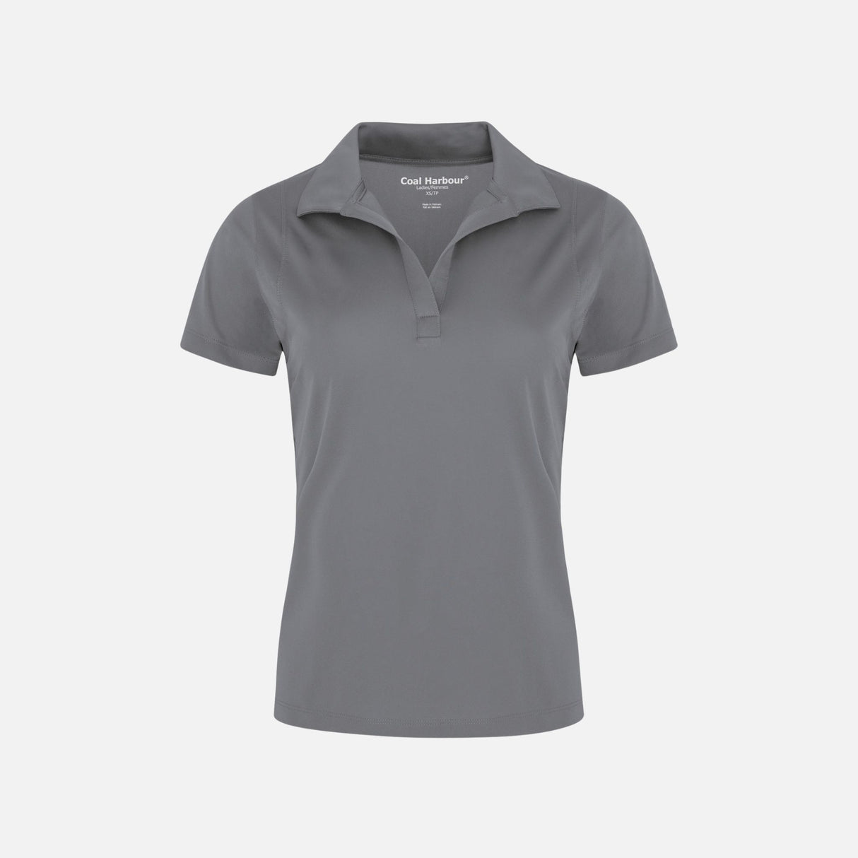 Polo manches courtes pour femme Coal Harbour en gris, vêtement léger et élégant, idéal pour un look décontracté.