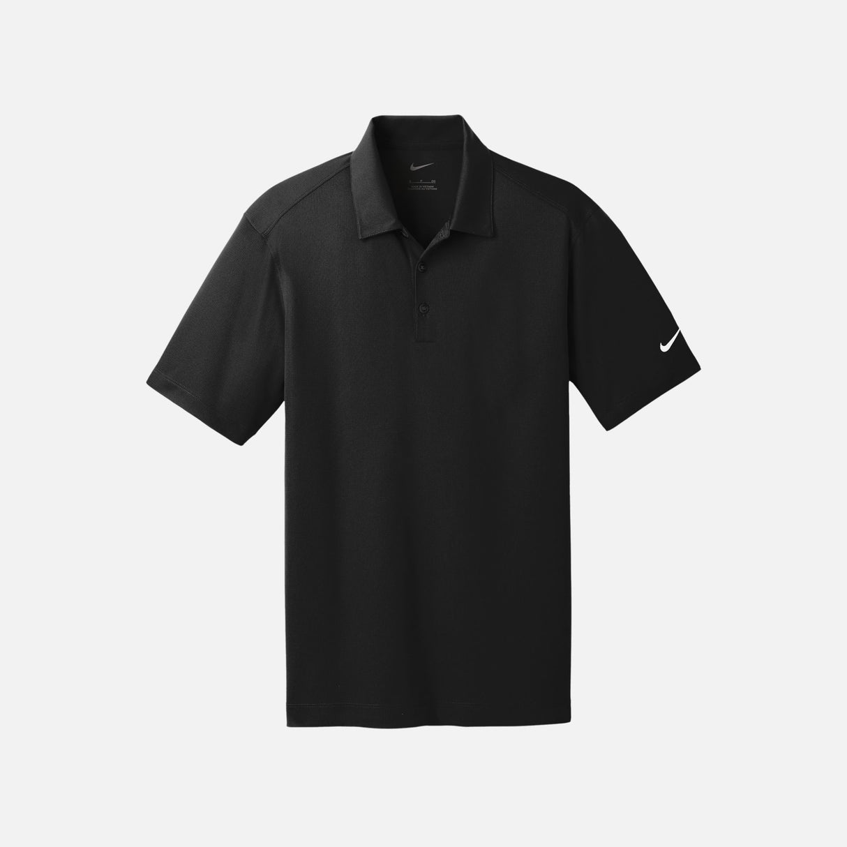 Polo à manches courtes pour homme Nike noir, tissu léger et confortable, porté sur un mannequin.