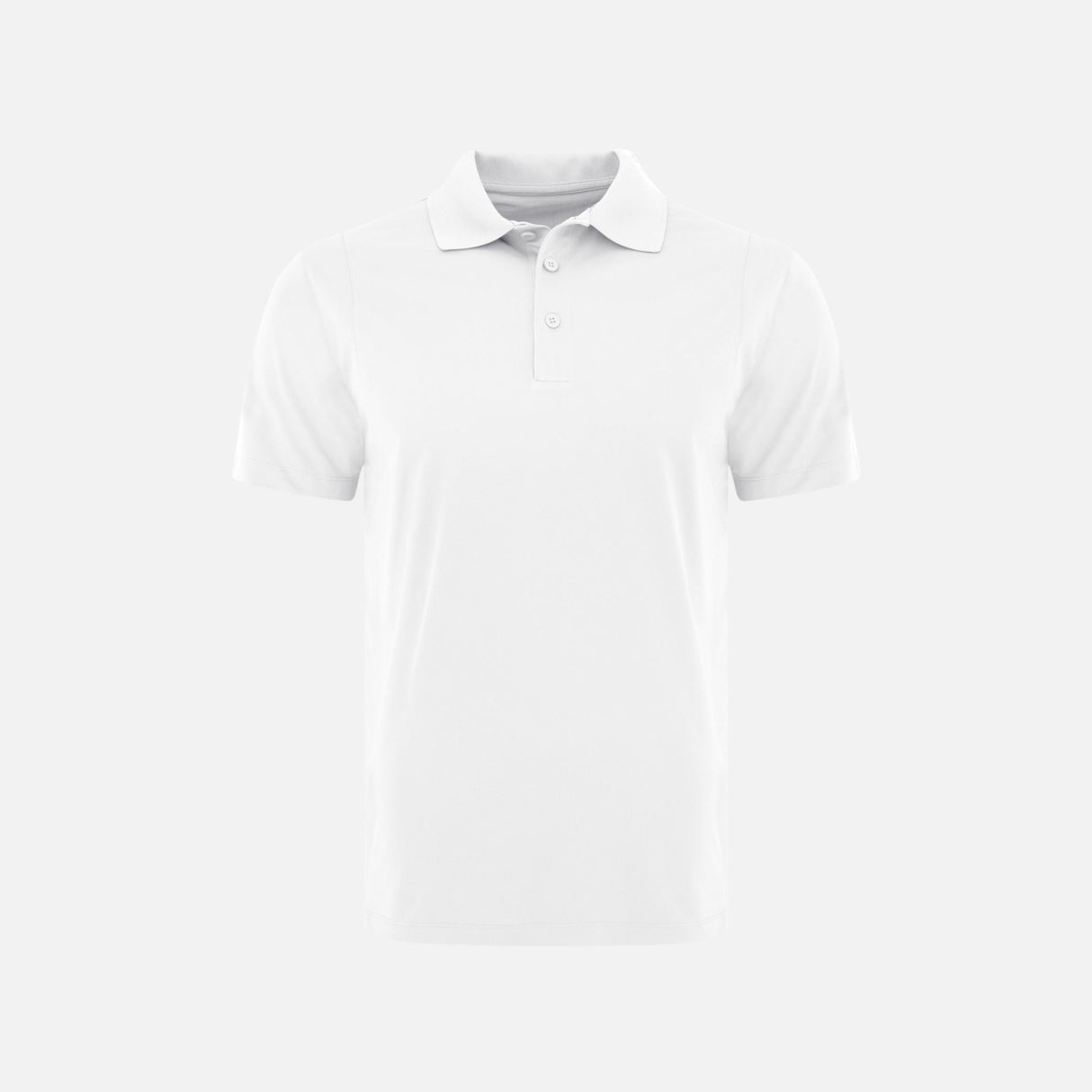 Polo manches courtes pour homme Coal Harbour blanc, vêtement polo en coton avec col classique, porté sur un mannequin.