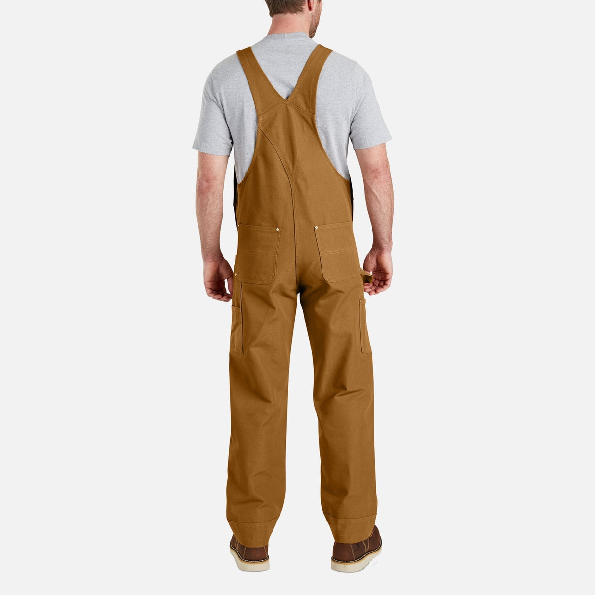 Salopette-travail-Carhartt-102776-tan-derrière-mannequin