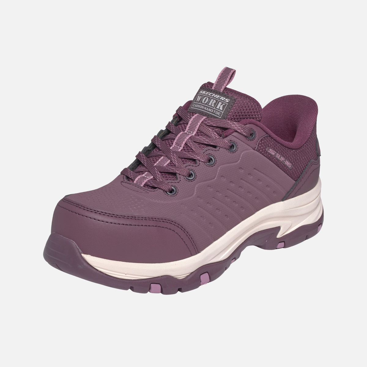 Chaussure de sécurité femme Skechers 108465 Plum, soulier de travail violet à embout protecteur