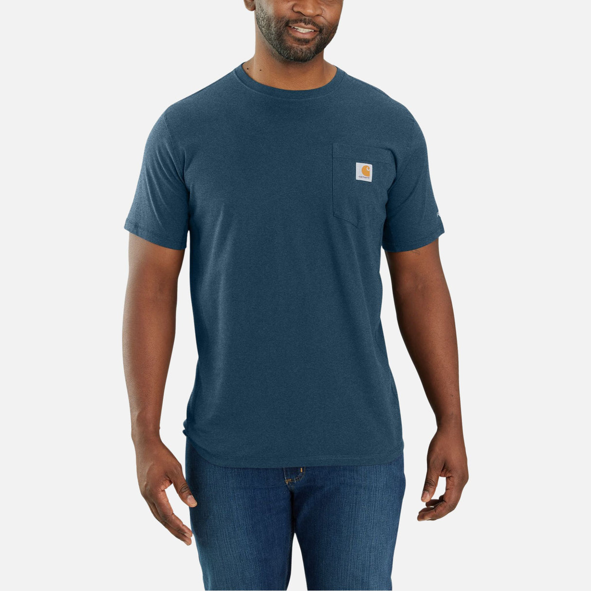 T-shirt-a-manches-courtes-Carharrt-106652-446-devant-mannequin