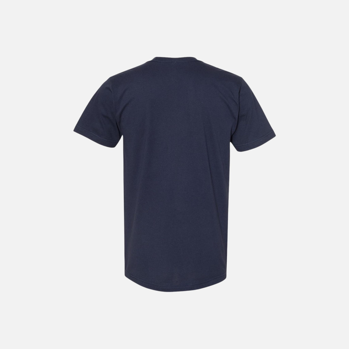 T-shirt unisexe en coton peigné américain Apparel, manches courtes, couleur marine, coupe structurée et douce.