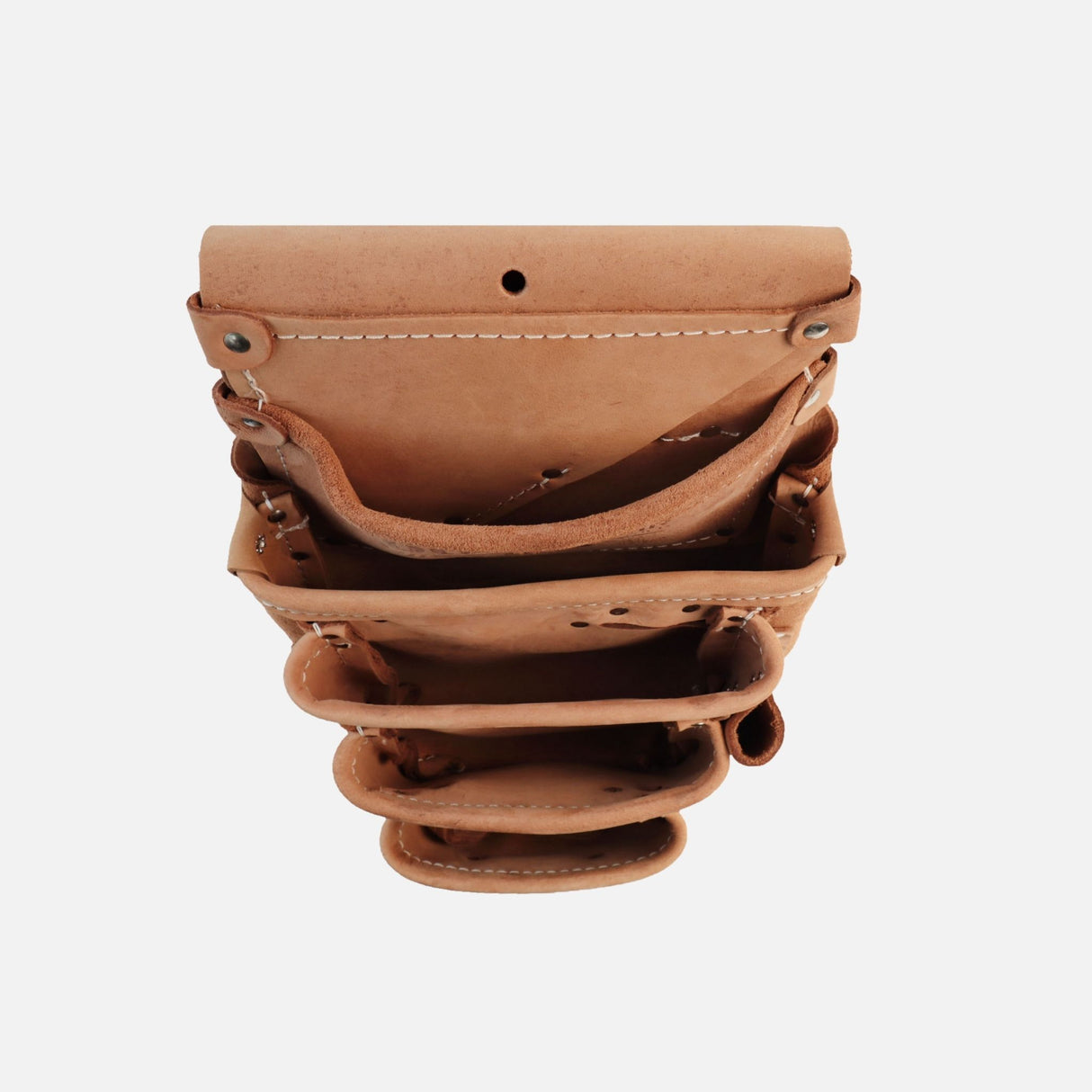 Sac à outils en cuir – 6 poches avec porte-équerre