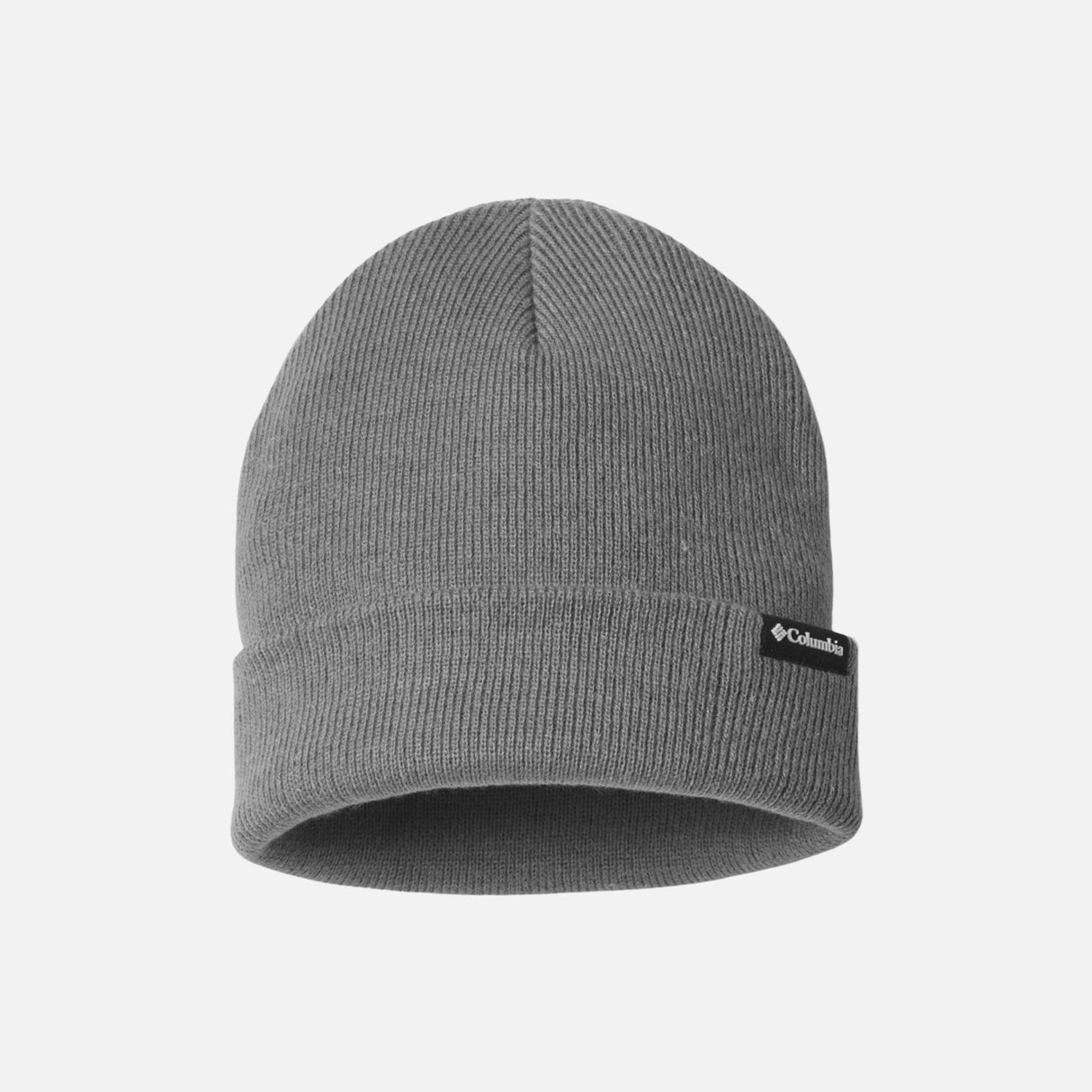 Tuque Columbia gris pour accessoires, chaleur et style urbain, en tissu doux, adaptée pour l'hiver et les activités extérieures.