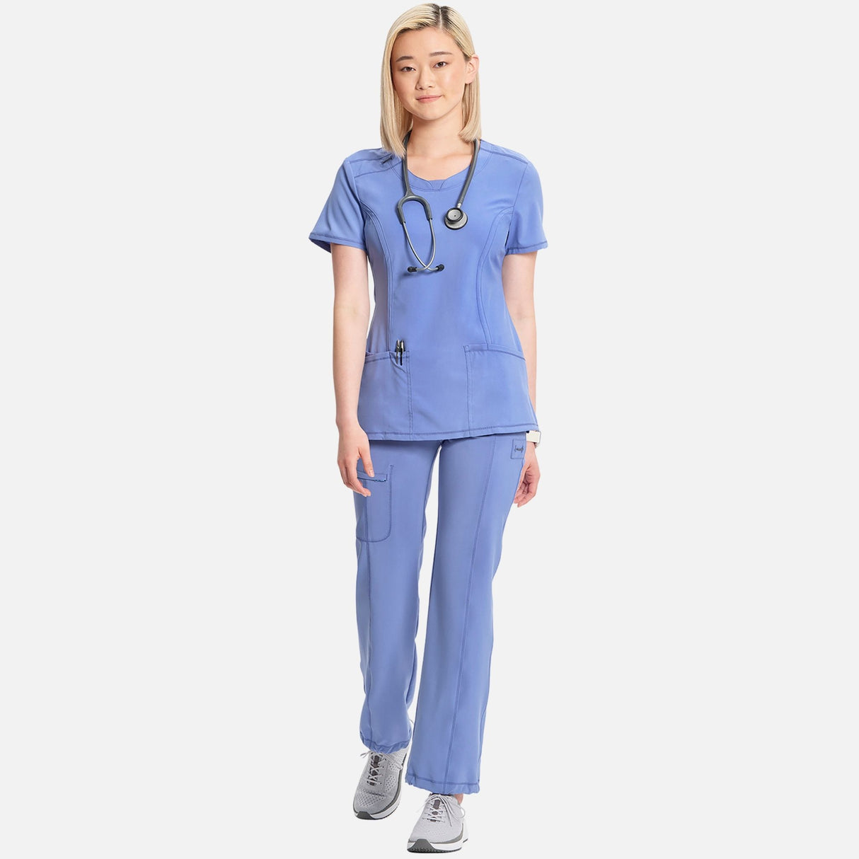 Uniforme-col-rond-Cherokee-2624A-bleu-ciel-mannequin