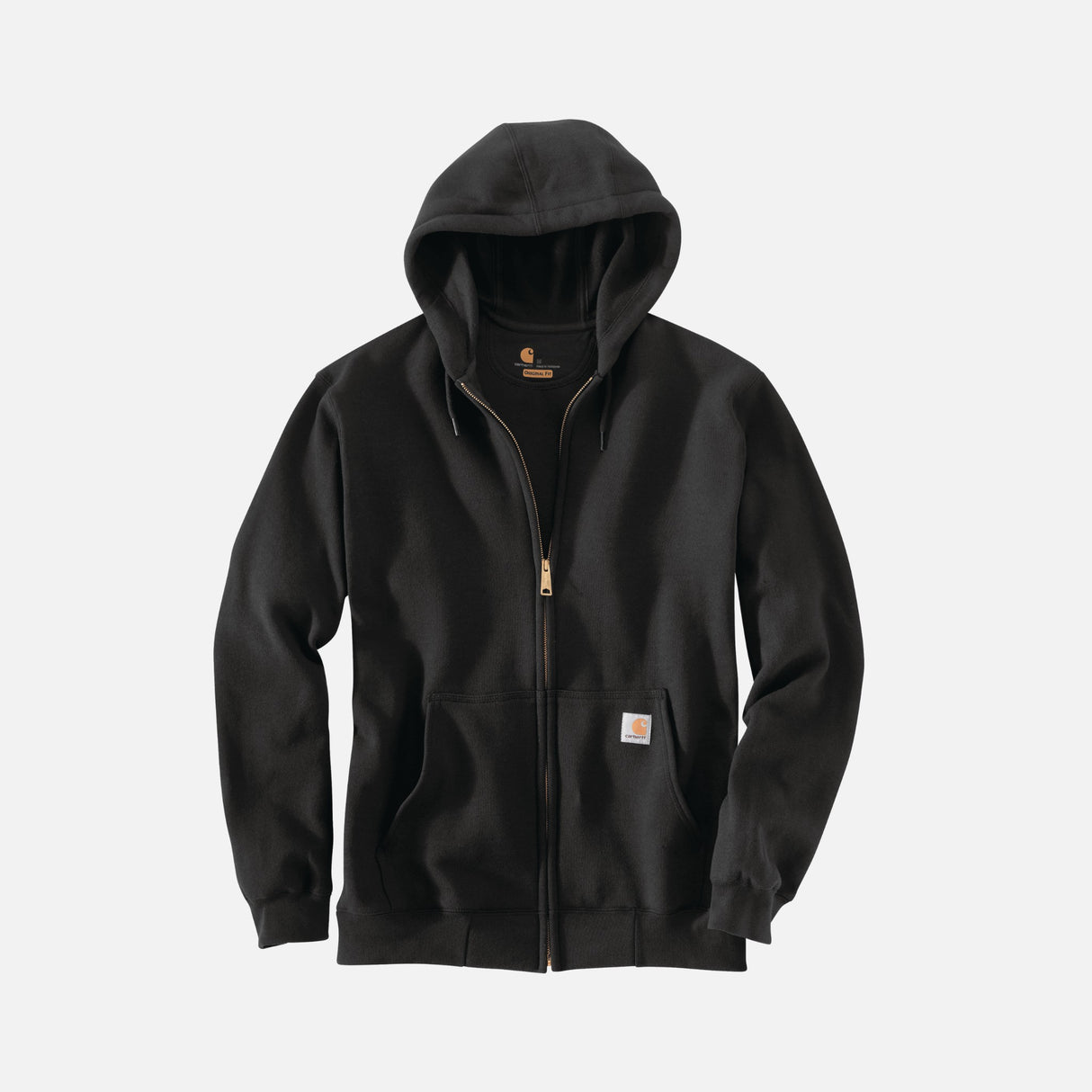 Veste-capuchon-zip-Carharrt-k122-noir-devant