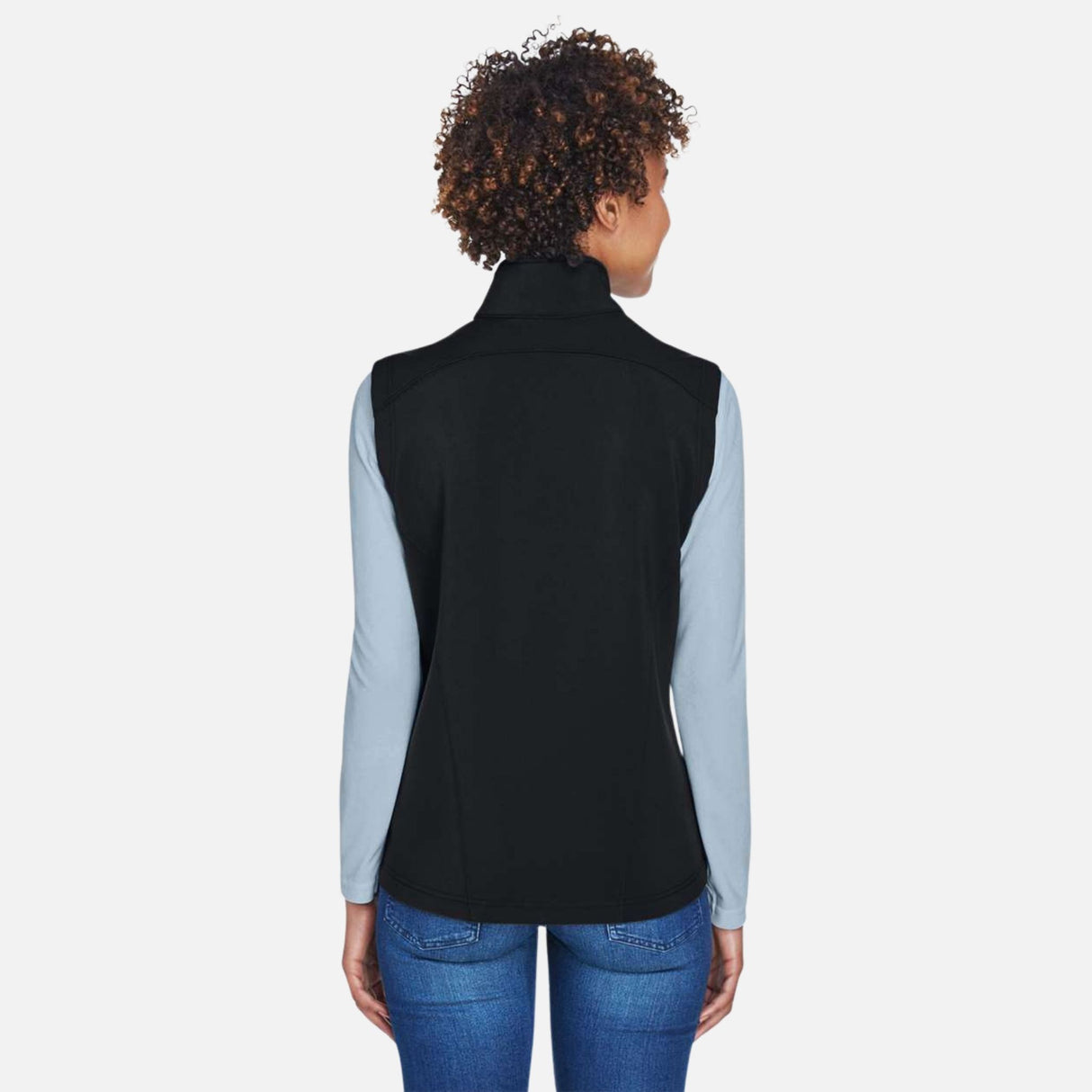 Veste-sans-manche-molletee-femme-Core365-S_S-CE701W-noir-derrière-mannequin