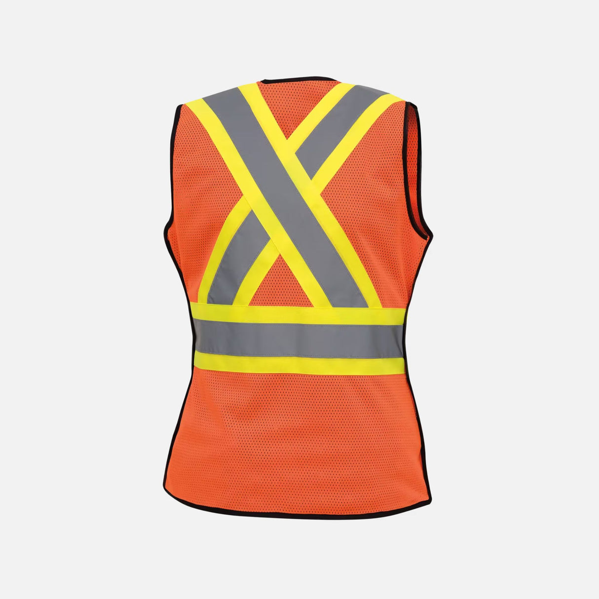 Veste haute visibilité pour femme Surewerx, orange, détachable, respirante, vêtement de sécurité avec bandes réfléchissantes.