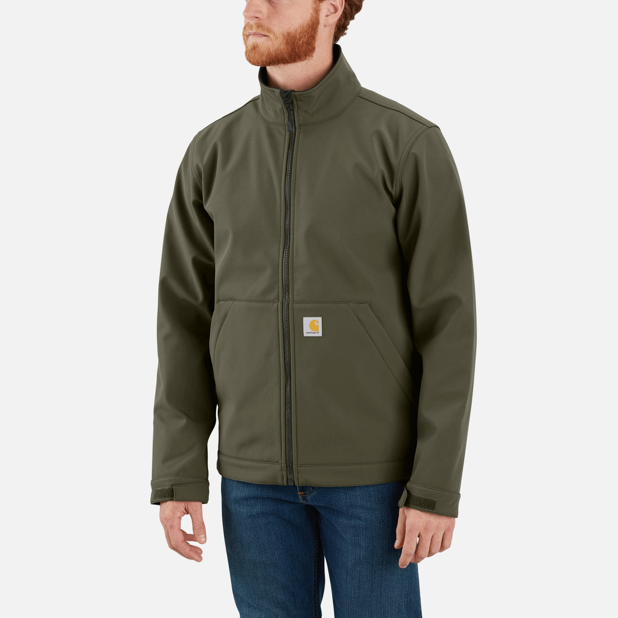 Veste-softshell-Carhartt-106438-vert-devant-mannequin