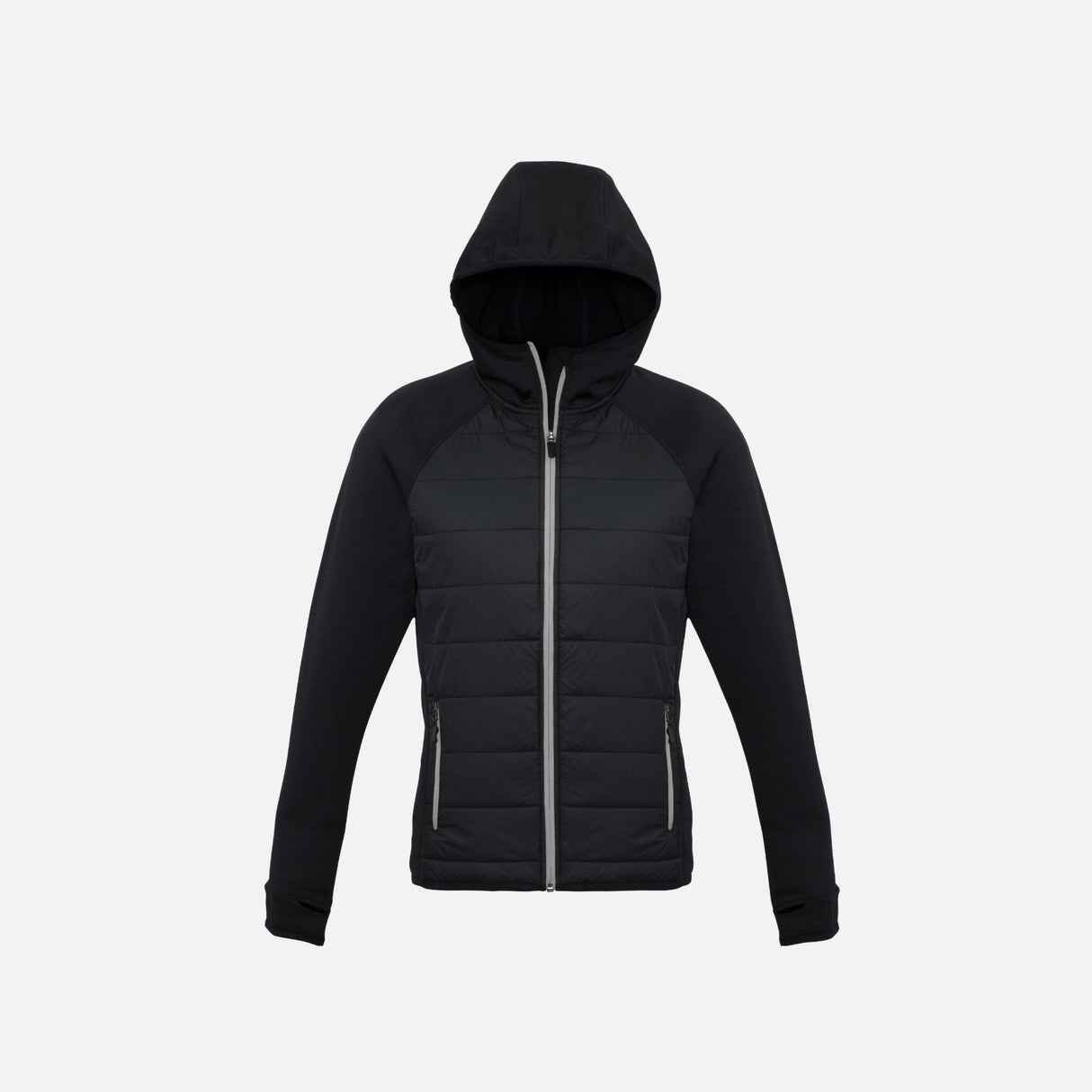 Veste-zippee-femme-Biz-J515L-noir-gris-devant