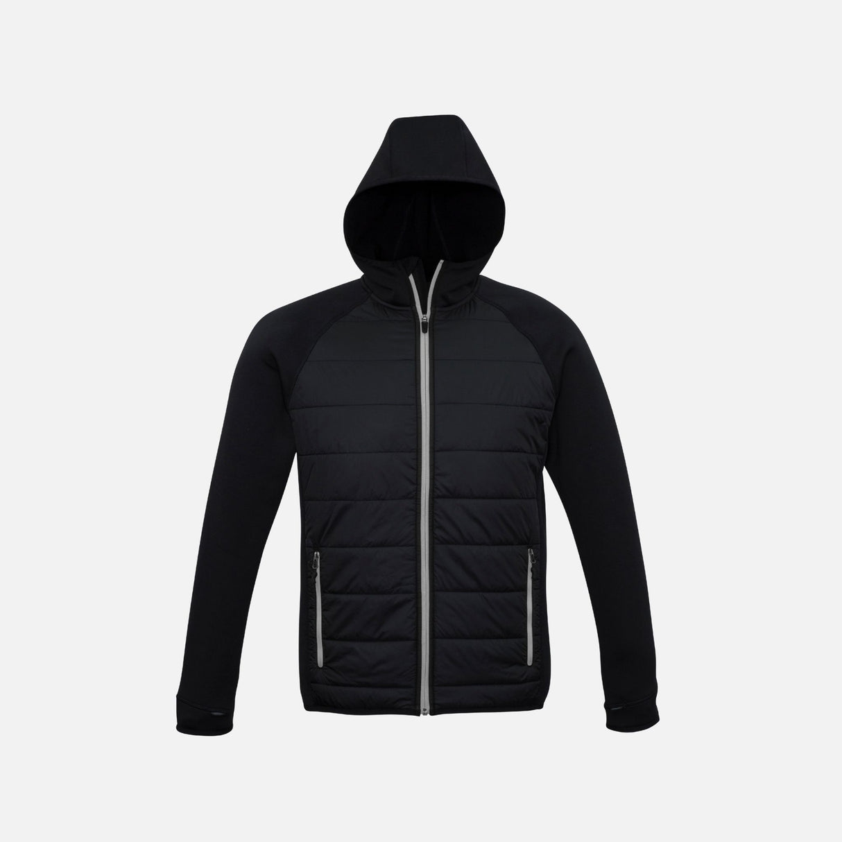 Veste-zippee-homme-Biz-J515M-noir-gris-devant