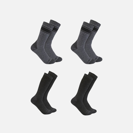 Paquet de 4 bas de travail épais Carhartt, accessoires chaussettes robustes et confortables pour un usage professionnel.