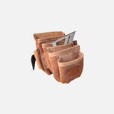 Sac à outils en cuir 4 poches à rabat court – Compact et ergonomique
