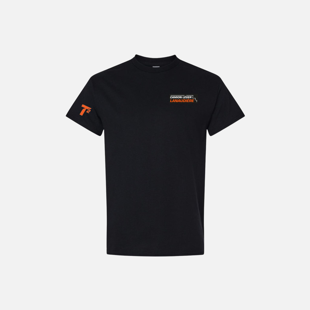 T-shirt à manches courtes en coton épais de la marque Gildan, image montrant le design et la coupe du vêtement.