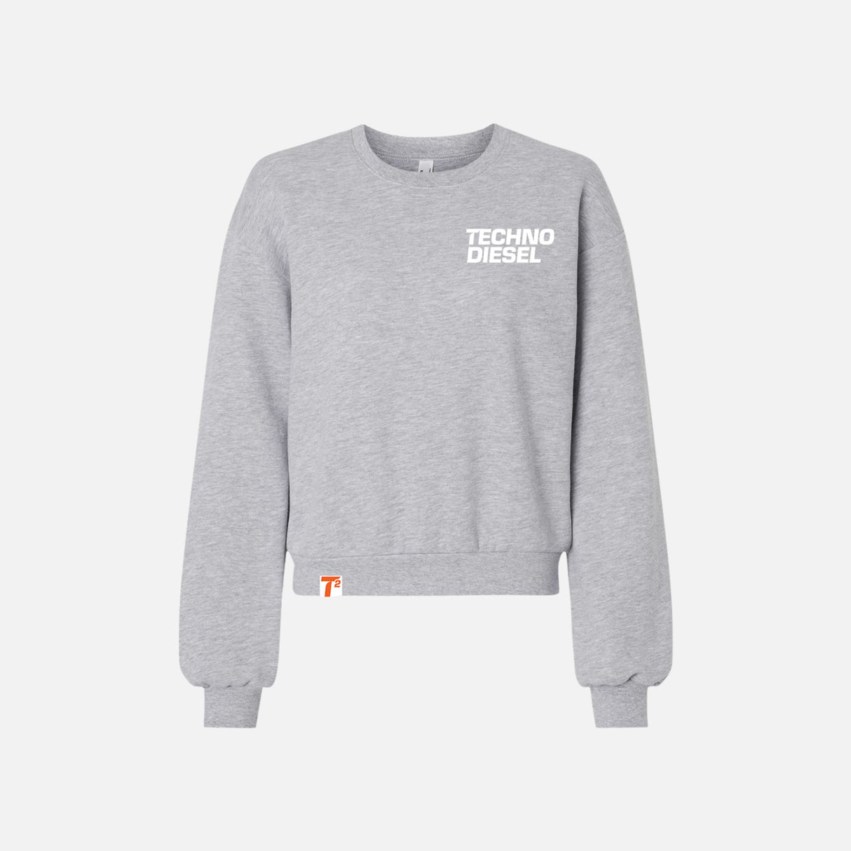 Pull en molleton à col rond American Apparel, style décontracté, tissu doux, couleur gris clair, adapté pour un look casual.