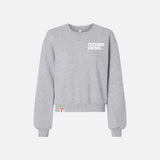 Pull en molleton à col rond American Apparel, style décontracté, tissu doux, couleur gris clair, adapté pour un look casual.