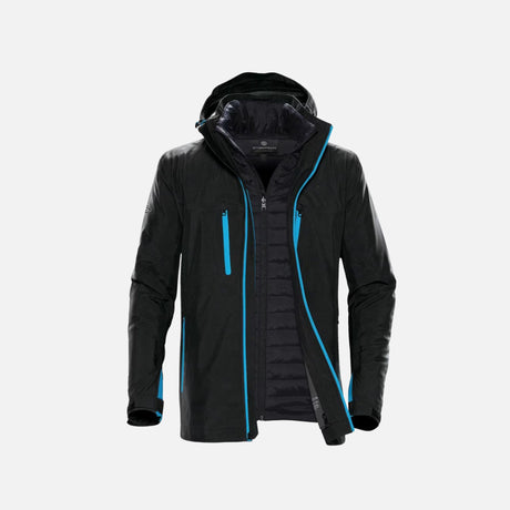 Veste 3-en-1 Stormtech Matrix Homme XB-4, manteau imperméable avec capuche et doublure amovible, adaptée aux conditions changeantes.