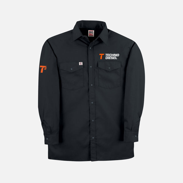 Chemise de travail Big Bill, en tissu léger et robuste, vue de face avec col et boutons, idéale pour les vêtements de travail.