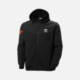 Manteau d’hiver softshell noir Helly Hansen pour le travail, veste chaude et résistante pour femmes et hommes.