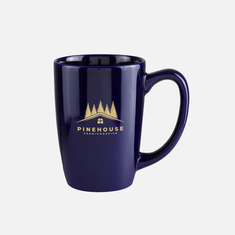 Tasse à café HPG Ortiz 416ml en céramique, design marine avec logo personnalisé, accessoire de promotion.