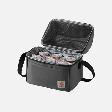 Sac à lunch isotherme Carhartt gris avec double compartiment, durable et pratique pour garder les aliments frais.
