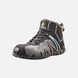 Bottes de travail de sécurité Terra Venom, 6 pouces, en cuir noir, avec semelle antidérapante et protection renforcée.