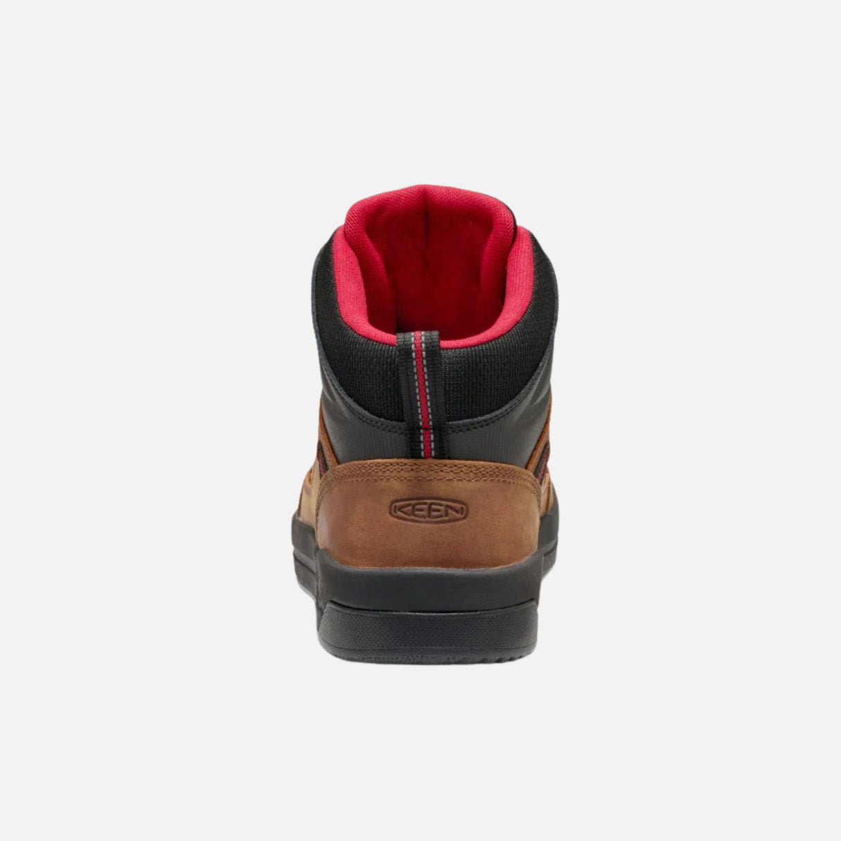 Bottes de travail Keen style randonnée, imperméables avec protection CSA, en brun, conçues pour la sécurité et le confort.