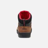 Bottes de travail Keen style randonnée, imperméables avec protection CSA, en brun, conçues pour la sécurité et le confort.