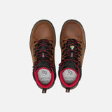 Bottes de travail Keen style randonnée, imperméables et protectrices, en brun, avec semelle robuste et design durable.