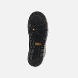 Bottes de travail Keen style randonnée, imperméables avec protection CSA, en brun, pour activités de plein air et sécurité.