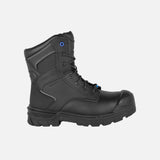 Bottes de travail noires Acton Driller avec protection métatarsienne interne et imperméabilité, pour usage professionnel.