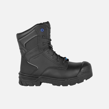 Bottes de travail Acton Driller noires, imperméables, avec protection métatarsienne interne pour sécurité et confort.