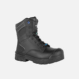 Bottes de travail noires Acton Driller, imperméables avec protection métatarsienne interne, adaptées aux travaux lourds.