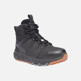 Bottes de travail Timberland 6 pouces noires avec embout en alliage et protection CSA, robustes et sécurisées.