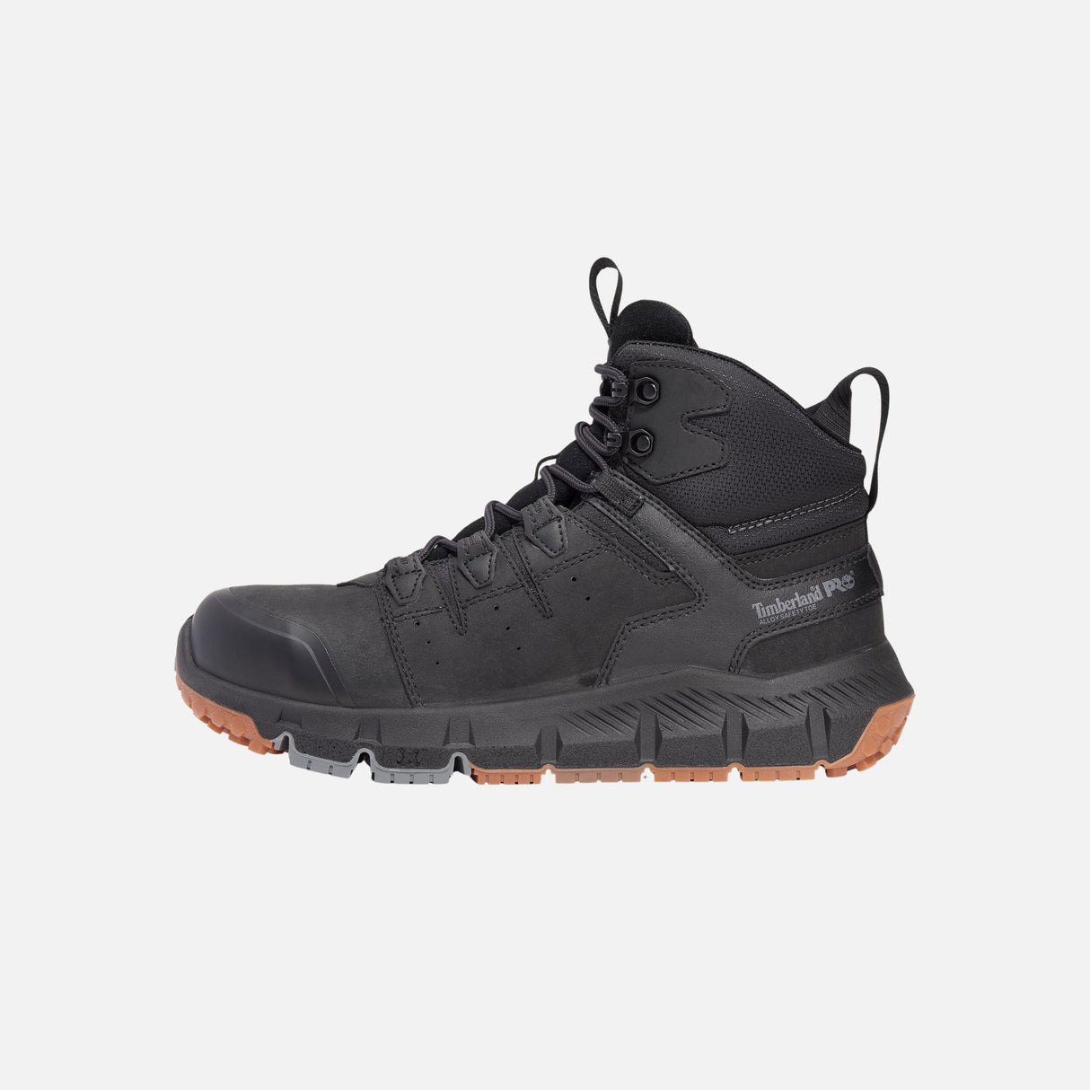 Bottes de travail Timberland 6 pouces en noir avec embout en alliage et protection CSA, solides et confortables.