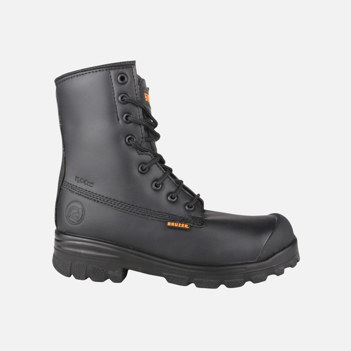 Bottes de travail STC noires avec embout d'acier, conçues pour le confort et la durabilité en milieu professionnel.