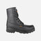 Bottes de travail STC noires avec embout d'acier, conçues pour le confort et la durabilité en milieu professionnel.