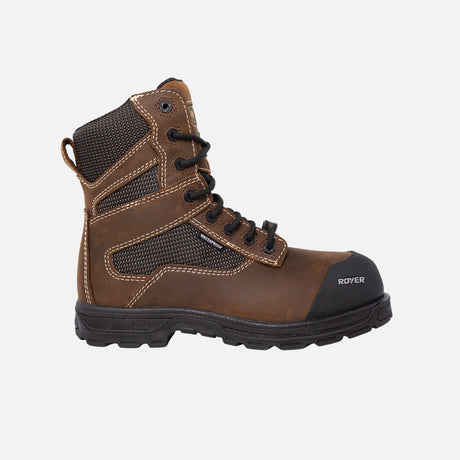 Bottes de travail Husky 8 pouces, imperméables et légères, en brun, avec semelle antidérapante, modèle 5725GT.