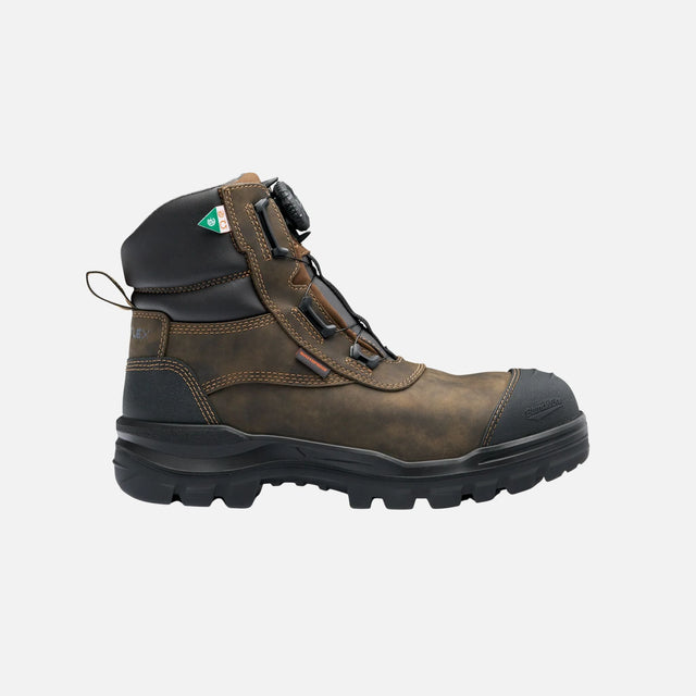 Bottes de travail Blundstone RotoFlex BOA en brun, imperméables, avec système de réglage précis, en cuir robuste.