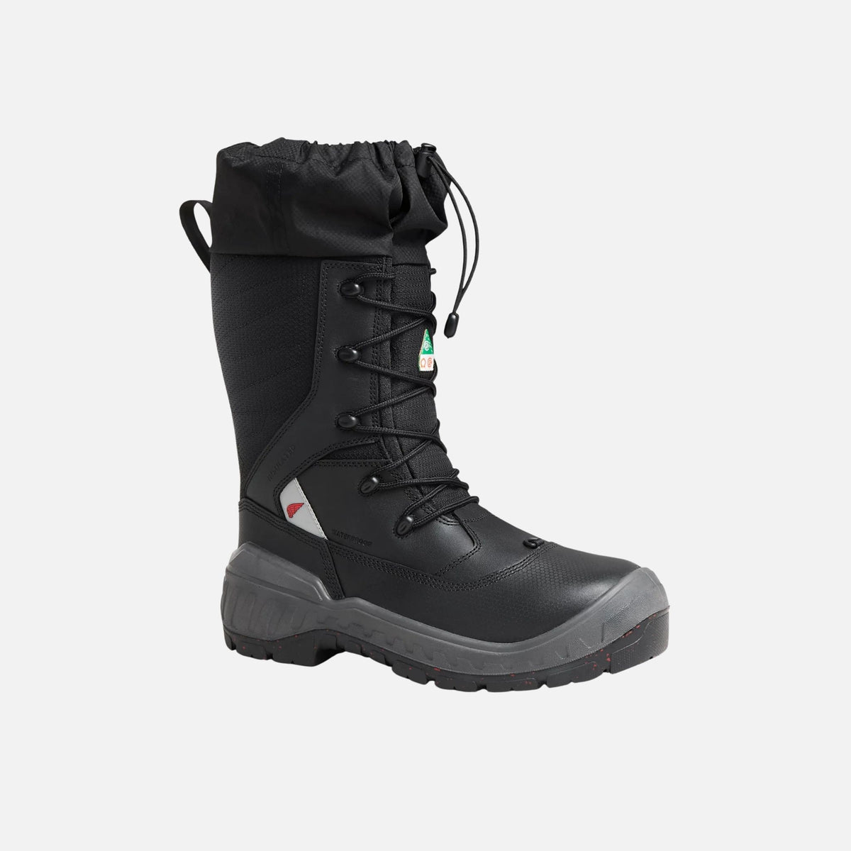 Bottes de travail d’hiver Red Wing, imperméables et protectrices CSA, en noir, conçues pour le froid et les conditions difficiles.
