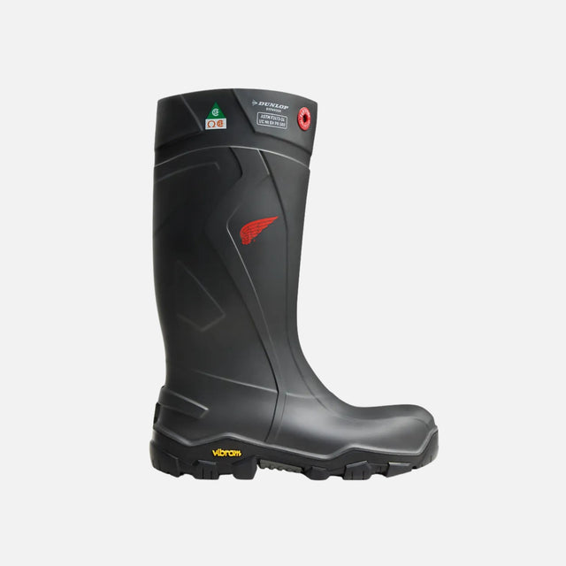 Bottes de pluie imperméables Red Wing, robustes et résistantes, conçues pour la protection chimique et la durabilité.