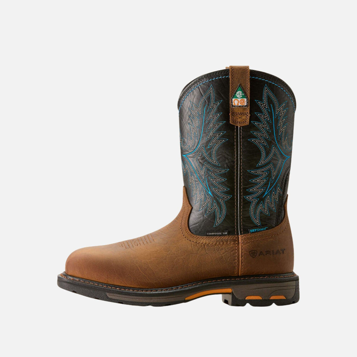 Bottes de travail Ariat WorkHog en brun, confort tout-terrain, imperméables, bottes de travail robustes pour usage professionnel