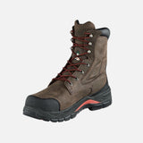 Bottes de travail Red Wing en brun, bottes spécialisées avec espace accru et protection renforcée pour chantier.