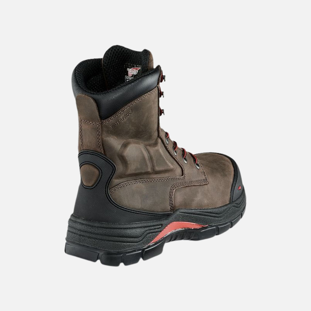 Bottes de travail Red Wing, modèles spécialisés avec espace accru et protection renforcée, en cuir brun.